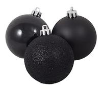 Lot de 6 Boules de Noël incassables pour Sapin de Noël - 60 mm - Décorations de Noël à Suspendre - Brillantes, Mates, pailletées