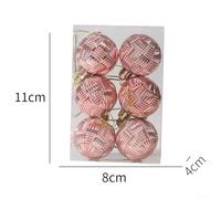 Lot de 6 boules de Noël incassables pour sapin de Noël et ambiance intérieure (or rose)