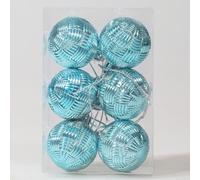Lot de 6 boules de Noël parfaitement conçues pour une atmosphère joyeuse (bleu)