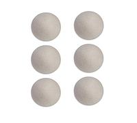 Lot de 6 boules de séchoir en laine biologique pour séchoir à laine naturelle foncée, 6 boules blanches