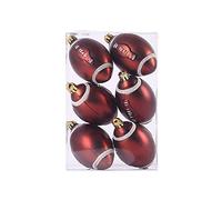 Lot de 6 boules de sport de Noël de 6 cm - Décorations de sapin de Noël - Pendentifs - Décoration de Noël