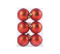Lot de 6 boules de sport de Noël de 6 cm - Décorations de sapin de Noël - Pendentifs - Décoration de Noël