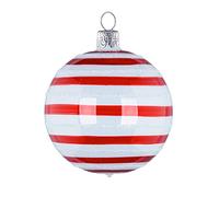Lot de 6 Boules décoratives (Ø 7 cm) en Verre soufflé et décoré à la Main pour Sapin de Noël