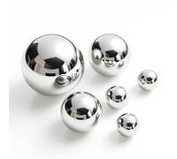 Lot de 6 boules décoratives en acier inoxydable argenté brillant pour fontaine décorative 6/4/2 cm - Boule creuse en métal pour fontaine décorative - Boule en métal pour décoration de jardin Boule de