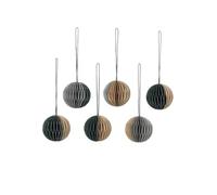 Lot de 6 Boules décoratives en Papier plié Multicolore, Taille : 5 cm, (Indian Tan/Deep Forest) (inian Tan avec forêt Profonde)