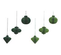 Lot de 6 Boules en Papier de qualité supérieure - Pendentifs en nid d'abeille de Noël - Lampion 2X - Diamant 2X - Boule 2X dans Une boîte Cadeau - Dimensions : L/l/H 4 cm x 4 cm x 4 cm.