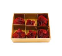 Lot de 6 Boules en Papier de qualité supérieure - Pendentifs en nid d'abeille de Noël - Lampion 2X - Diamant 2X - Boule 2X dans Une boîte Cadeau - Dimensions : L/l/H 4 cm x 4 cm x 4 cm.
