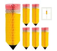 Lot de 6 boules en papier nid d'abeille - Décoration créative en nid d'abeille - Décoration de salle de classe - Belles décorations de salle de classe pour l'école primaire, crayon de couleur, Lot de