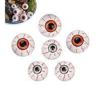 Lot de 6 boules oculaires effrayantes en résine pour Halloween, décoration effrayante pour bureau, table, armoire, pot de fleurs, maison hantée, 3 x 3 cm