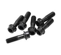 Lot de 6 boulons de potence de vélo en alliage de titane M5 x 18 mm, noirs, creux, pour fixation de levier de frein de vélo, pour guidon de vélo de route et de montagne