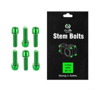 Lot de 6 boulons en alliage M5 x 18 pour tige de guidon et vis de levier de vitesse, avec processus de machine à rouler le filetage et revêtement PVD pour pièces de vélo fiables (vert)