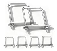 Lot de 6 Boulons en U, M8 vis Pinces 40 mm x 65 mm Boîte de Toit Fixation en Acier Inoxydable 304 U-Boulons étrier avec écrous Plaque de Cadre pour remorque de Bateau