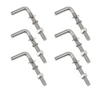 Lot de 6 boulons filetés en forme de L M8 x 120 mm en acier inoxydable 304 pour fondation, ancrage, vis carrées, crochets pour suspension