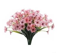 Lot de 6 bouquets de fleurs artificielles pour décoration extérieure - Fleurs violettes artificielles pour la maison, le jardin, les mariages et les restaurants (rose)
