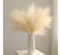 Lot de 6 bouquets de pampa artificielle, 45,2 cm, décoration bohème pour chambre, mariage, fête (blanc crème)