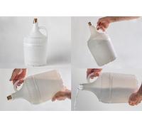 Lot de 6 Bouteille Bonbonne Dame-Jeanne Bidon Carafe en Verre Avec Revêtement en Plastique Dur 5 Litres