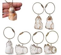 Lot de 6 bouteilles de rangement pour poils de chat et poils d'animaux domestiques - Porte-clés pour la collecte des poils de chats et chiens - Cadeaux commémoratifs pour la perte de chien et chat