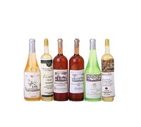 Lot de 6 bouteilles de vin ordinaires pour maison de poupée 1:12 Mini Maison Artisanat Miniature Play S Traitement astucieux