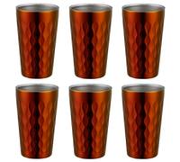 Lot de 6 bouteilles d'eau à double paroi en acier inoxydable pour l'extérieur et la cuisine, ce qui les rend parfaits pour le camping (rouge)