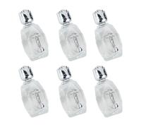 Lot de 6 bouteilles d'eau bénite en verre transparent pour baptême - Pour voyage, huile essentielle