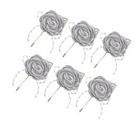Lot de 6 boutonnières de mariage en tissu doux pour mariés, corsages élégants faits à la main, accessoires de fête