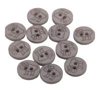 Lot de 6 boutons 2 trous mouton 15mm Gris
