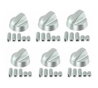 Lot de 6 boutons de commande pour four et cuisinière Argenté + 5 adaptateurs pour Diplomat