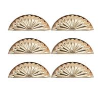 Lot de 6 boutons de commode en alliage de zinc pour placard de cuisine, poignées de porte d'armoire, poignées de tiroir en forme de coquille, poignées de tiroir de rechange
