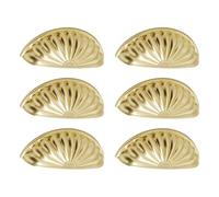 Lot de 6 boutons de commode en alliage de zinc pour placard de cuisine, poignées de porte d'armoire, poignées de tiroir en forme de coquille, poignées de tiroir de rechange