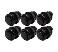 Lot de 6 Boutons de Jeu Arcade Arcade 30 mm Switch Intégré Convexe Haute Qualité Couleur: Noir Retro Gaming Bartop Jeux Vidéo