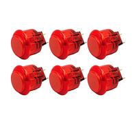 Lot de 6 Boutons de Jeu Arcade Clipsable SANWA OBSC-30 Couleur: Rouge Retro Gaming Bartop Jeux Vidéo
