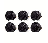 Lot de 6 Boutons de Jeu Arcade Clipsable SANWA OBSF-24 Couleur: Noir Retro Gaming Bartop Jeux Vidéo