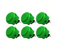 Lot de 6 Boutons de Jeu Arcade Clipsable SANWA OBSF-24 Couleur: Vert Retro Gaming Bartop Jeux Vidéo