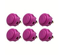 Lot de 6 Boutons de Jeu Arcade Clipsable SANWA OBSF-24 Couleur: Violet Retro Gaming Bartop Jeux Vidéo