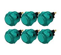 Lot de 6 Boutons de Jeu Arcade Clipsable Transparent 24 mm Haute Qualité Couleur: Vert Retro Gaming Bartop Jeux Vidéo