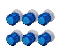 Lot de 6 Boutons de Jeu Arcade Lumineux LED et Switch Intégré Vissable Transparent 5 Volts 24 mm Couleur: Bleu Retro Gaming Bartop Jeux Vidéo