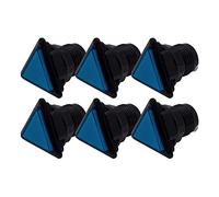 Lot de 6 Boutons de Jeu Arcade Lumineux Triangulaire Collerette Noire Couleur: Bleu Retro Gaming Bartop Jeux Vidéo