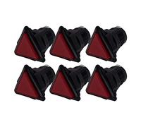 Lot de 6 Boutons de Jeu Arcade Lumineux Triangulaire Collerette Noire Couleur: Rouge Retro Gaming Bartop Jeux Vidéo