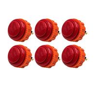 Lot de 6 Boutons de Jeu Arcade Vissable SANWA OBSN-24 Couleur: Rouge Retro Gaming Bartop Jeux Vidéo