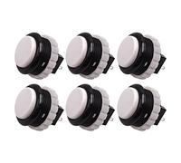 Lot de 6 Boutons de Jeu Arcade Vissable SEIMITSU PS-14-GN Bord Noir Couleur: Blanc Retro Gaming Bartop Jeux Vidéo