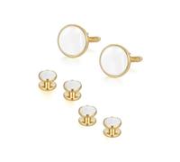 Lot de 6 boutons de manchette ronds pour chemise française, taille unique, Métal, Pas de gemme