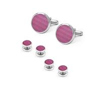 Lot de 6 boutons de manchette ronds pour chemise française, taille unique, Métal, Pas de gemme