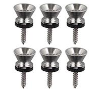 Lot de 6 boutons de sangle de guitare en métal de style vintage compatibles avec guitare Fender et instrument de basse acoustique électrique - Argenté