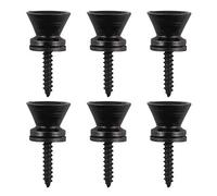 Lot de 6 boutons de sangle de guitare en métal de style vintage compatibles avec guitare Fender et instrument de basse acoustique électrique - Noir