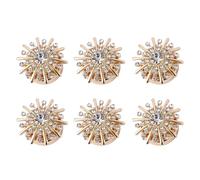 Lot de 6 boutons décoratifs en strass - Sans - Pratique à installer - Boutons à clipser amovibles pour robe, costume, chemise, accessoires