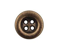 Lot de 6 boutons en laiton 4 trous, boutons pour pantalon, jeans, boutons basiques en métal, bord légèrement surélevé, fabriqués en Allemagne, 15 mm ou 18 mm (15 mm).