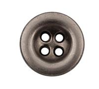 Lot de 6 boutons en métal argenté à 4 trous pour pantalon jeans Basic 18 mm