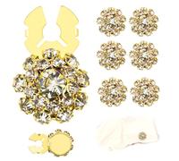 Lot de 6 Boutons en Strass Détachables,Cache Boutons Strass pour Manchette, Robe, Chemise, Costume, Smoking, Décoration de Vacances