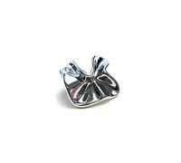 Lot de 6 boutons métalliques torsadés en forme de feuille de lotus pour vêtements et accessoires de couture,Argent,20 mm