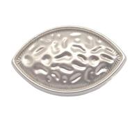 Lot de 6 boutons ovales en métal couleur olive 25 x 40mm, Blanc, 25 x 40mm 6 pièces